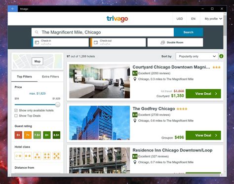 trivago website.